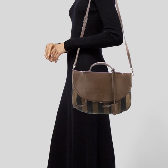 Fendi Brown and Black Striped Crossbody Bag - Picture 4 of 7